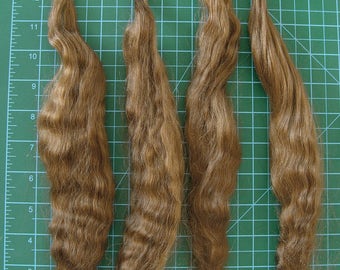 Golden brown mohair for Blythe, reborn rerooting