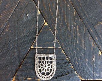 Handmade Silver Lace necklace