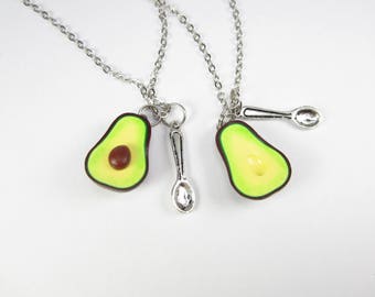 Best Friend, best friend gift, best friend necklace, Friendship Necklace, Food jewelry food necklace PBJ necklace, friendship gift, avocado