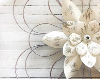 LARGE Metal Wall Flowers, Floral Metal Wall Art,Metal Wall Decor, Flower Wall Decor