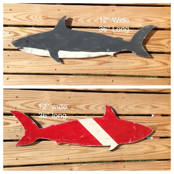 Shark Sign LARGE Choose Traditional or Red Dive at Checkout