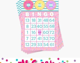 Donut Bingo Card - Doughnut Printable Bingo Card - Donut Printable Party Game -Donut Birthday Party Baby Shower Game- Instant Download - PDF