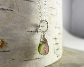 Surprise Charm - Multi Color Watermelon Tourmaline Pendant - Pink Tourmaline Jewelry - Green Tourmaline Gemstone Jewelry - Healing Crystals