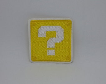 Block Patch Super Mario Patch Video Game Patch Iron On Patch size 2" x 2"