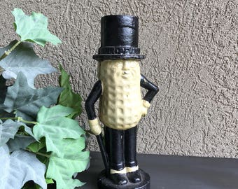 Planters Cast Iron Door Stop Vintage Mr Peanut Bank Doorstop - #F5100