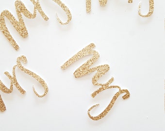 MRS Glitter Table Confetti {20 pcs} Bachelorette Party Decorations, Wedding, Bridal Shower, Anniversary, Prop, 28 COLORS