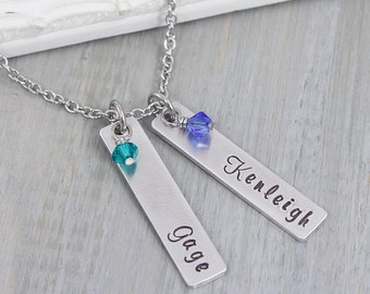 Personalized Necklace - Hand Stamped Jewelry - Mom Necklace - Personalized Mom Necklace - Mothers Day Gift