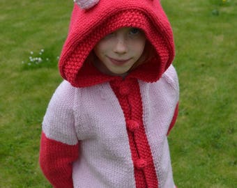knitting pattern - Simple Pony Hoodie cardigan for children