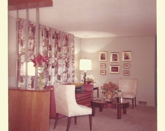 Vintage Snapshot "Home Beautiful" Interior Design Lighting Decorating Found Vernacular Photo