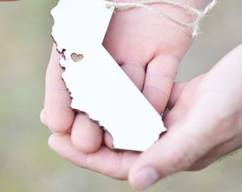 California ornament, Christmas state ornament, wedding favors , gift under 5