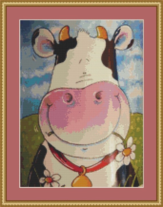 Artecy cross stitch cows counted cross stitch pattern to print online