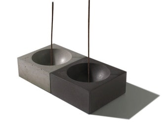 Summer Sale! New LARGE Cubed3 / Concrete Square Incense Burner/ Incense holder/ Minimalist Home Decor