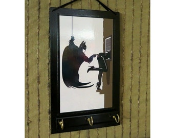 Wall Key Holders Batman Ear Phone Storage Rack, Jewellery Organizer, Comic Cartoon Key Hook Hanger, Housewarming Gift, Batman Wall Art