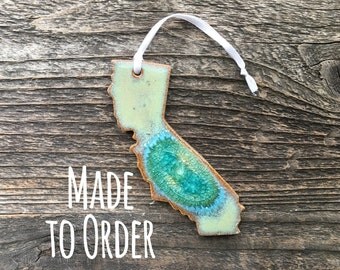 CALIFORNIA GEODE CRACKLE Ornament: Custom Ornament, Personalized Ornament, State Christmas Ornament, Geode Ornament, California Ornament