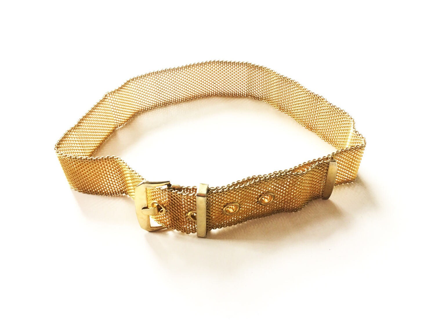 Gold belt vintage belt gold mesh belt large girls belt