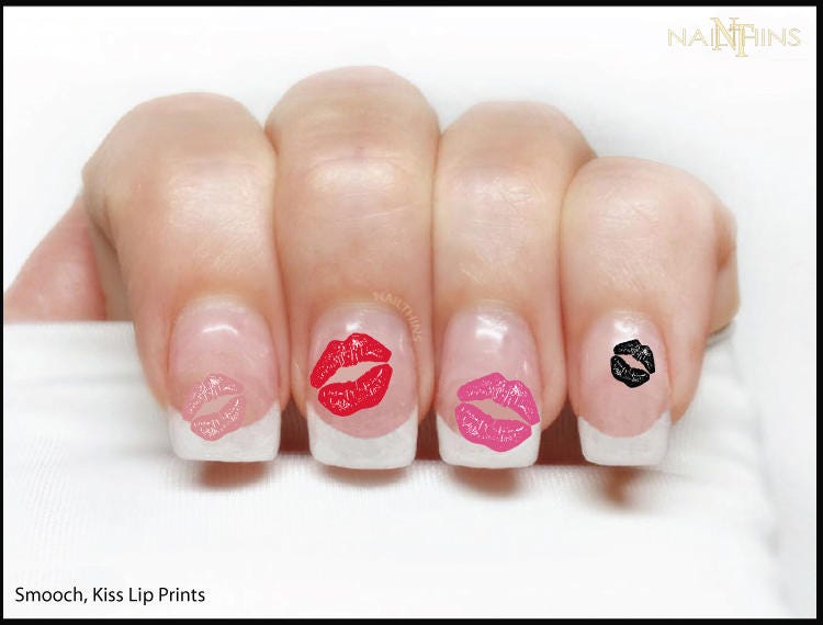 Kiss lip prints Nail Decal Smooch nail wrap Nail Art Lips