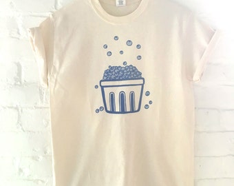 Blueberry T-Shirt, Fruit Shirt, Food Shirt, Screen Printed T Shirt