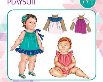 PATTERN Seaside Playsuit/Romper/Sunsuit - PDF Sewing Pattern - Instant Download - Tadah Patterns