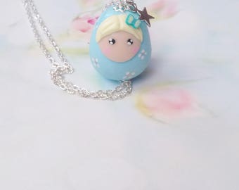 necklace kawaii doll matriochka polymer clay