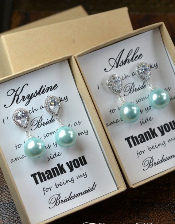 Mint blue aqua mint greenWedding Jewelry Bridesmaid Gift