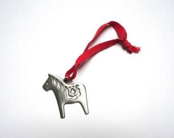 Vintage Tennesmed Pendant, R. Tennesmed, Sweden, Pewter Pendant, Dala Pendant, Vintage Pendant, Pewter Ornament