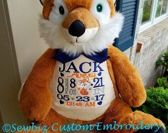 personalized fox stuffed animal