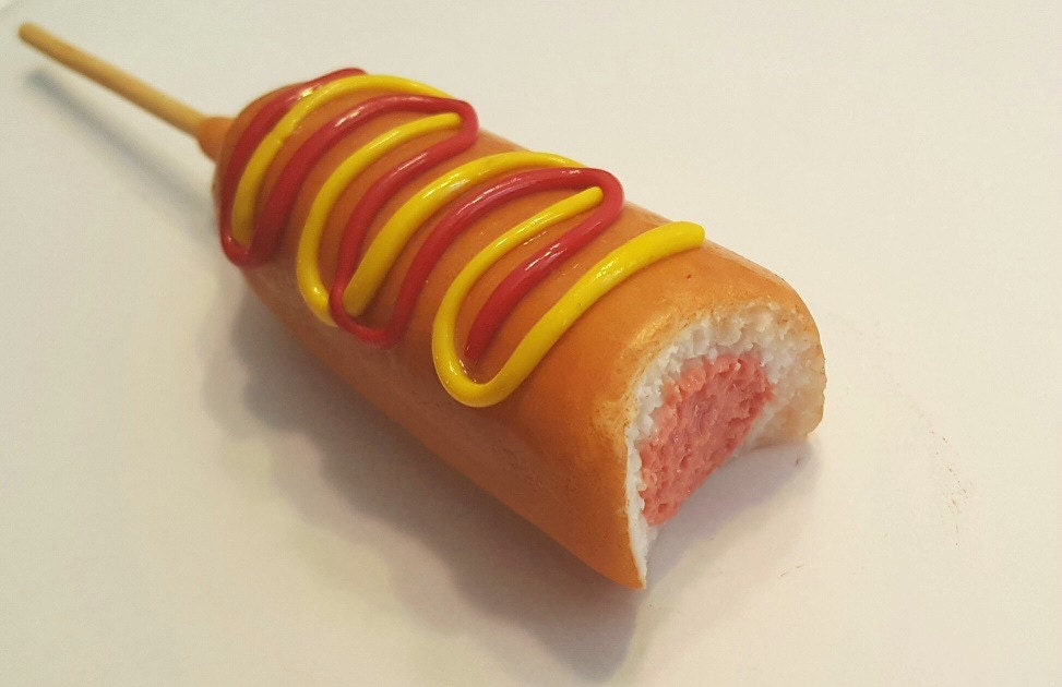 Corn Dog Polymer Clay Food Food Decor