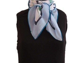Hand painted crêpe de chine silk scarf