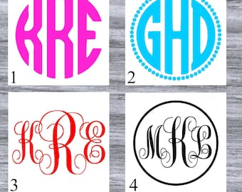 Monogram Decal - Vinyl Decal Initials - Monogram Sticker - Laptop Decal - Custom Cup Decal - Car Decal