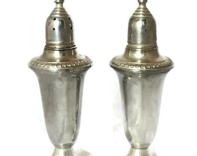 Sterling Silver Empire Salt/Pepper Shakers | Vintage Home Decor