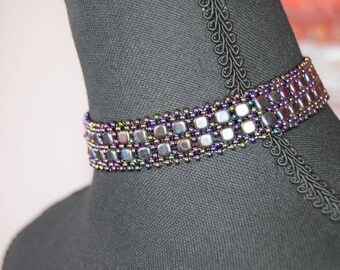 Purple Beaded Choker, Black Choker, White Choker, Brown Choker, Choker Necklace, Trendy choker, Fashion Choker