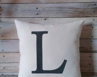 Personalized Letter Pillow Cover, Initial Pillow, Farmhouse Pillow, Accent Pillow Rustic Pillow Decorative Pillow Throw Pillow, Wedding Gift