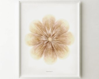 Brown flower wall art, Rustic Printable, Flower wall decor, Rustic decor, Bathroom wall print, Flower poster Brown wall art, Hand drawn art