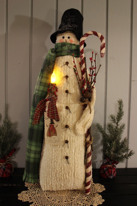 Joe primitive snowman winter decor primitive Christmas