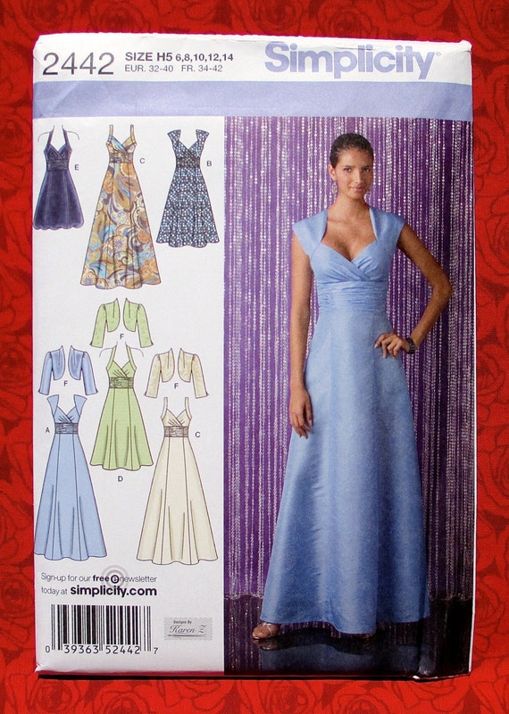 Simplicity Sewing Pattern 2442 Dress Bolero Jacket Formal