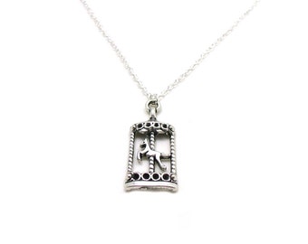 Carousel Necklace, Charm Necklace, Carousel Charm, Carousel Pendant, Silver Carousel Charm, Merry Go Round, Circus Charm, Carnival Charm