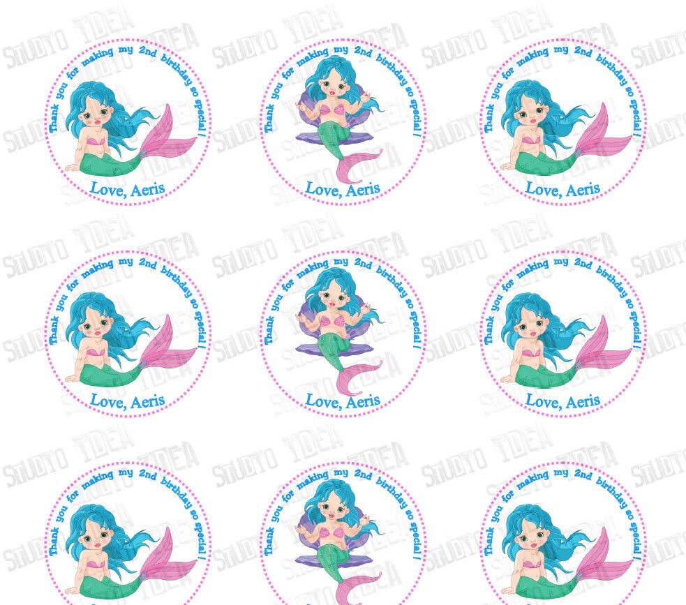 little mermaid custom printable tags personalized tags diy