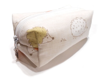 Hedgehog pencil case, Hedgehog makeup bag, Hedgehog cosmetic bag