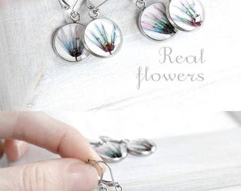 Wedding earrings for bridesmaid Drop earrings for women Elegant jewelry for teen Present for her Chic earring set bridesmaid present earring