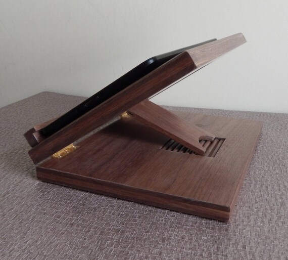 Lap Desk Tablet Stand Walnut iPad Stand with Adjustable