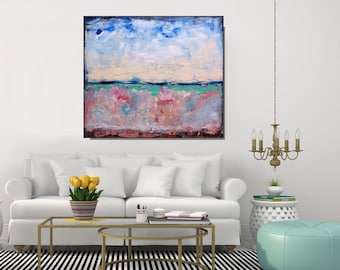 Large Abstract Art Original Painting Modern Art/Abstract Landscape Square Large Painting/ Wall Art Canvas Contemporary Art, Christovart