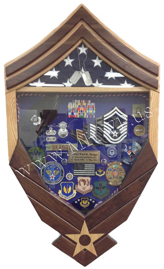 Air Force Logo Senior Master Sergeant E8 Shadow Box 3x5