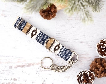 Blue Tribal Dog Collar - Dog Collar - Unisex Dog Collar - Festive - Winter - Camping