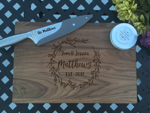 Personalized Cutting Board with optional add on knife and