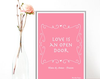 Disney print, Disney quote, Frozen movie, Girl room wall decor, Disney princess, Children poster, Kids decor, Nursery print, Girl gift idea