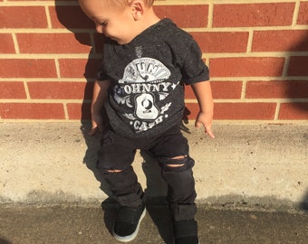 Black slashed skinnies - black jeans with knee rips and holes for boys or girls