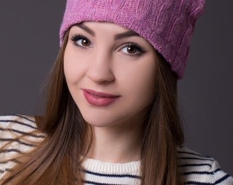 Wool pink pussyhat Pink pussyhat hat Cat ears pink hat Cat ears hat from wool NOTE you will get hat in about 4 weeks after placing an order