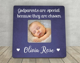 Godparents Gift, Baptism Gift for Godparents, Personalized Picture Frame,,Godparents are Special Because they are chosen, Baptism Gift