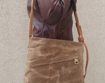 Vintage Denim Colorblocking Washed Canvas Bag