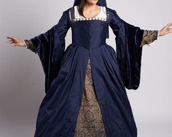 CUSTOM Tudor Court Renaissance High Collared Riding Dress